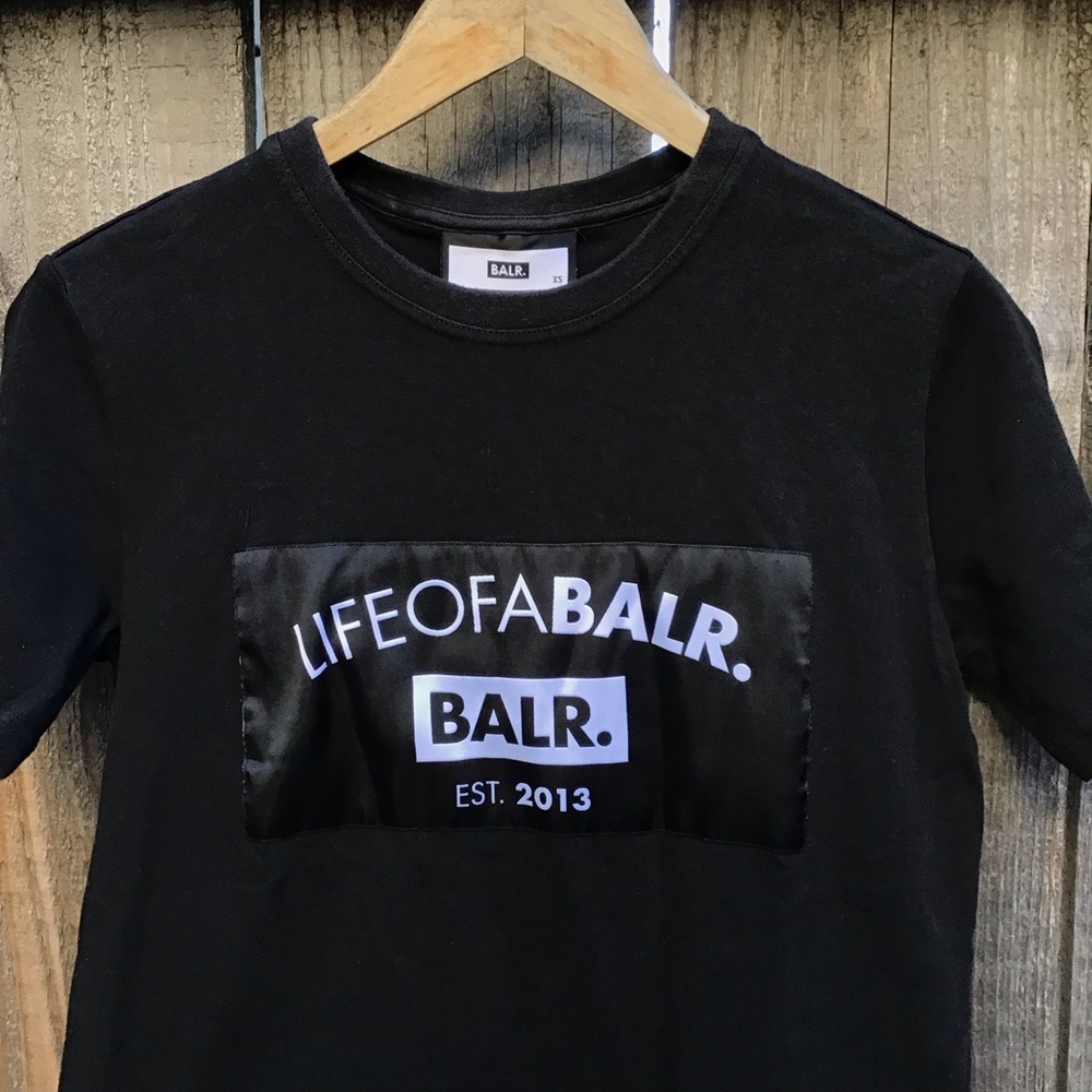 Life of a Balr black designer cotton short sleeve t shirt mens xs
